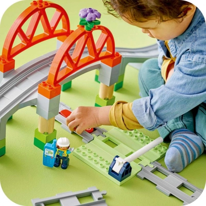 Lego Duplo Brücke und Eisenbahnschienen Erweiterungsset