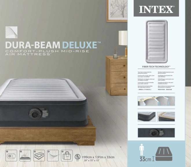 Aufblasbares Dura-Beam Twin-Luftbett mit integrierter Pumpe