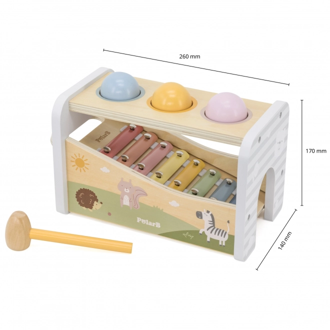 VIGA Holzspielset Schlagspiel + Xylophon 2 in 1