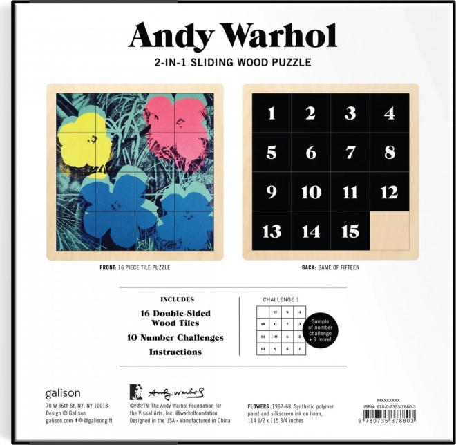 Galison Posuv-Puzzle – Andy Warhol: Blumen