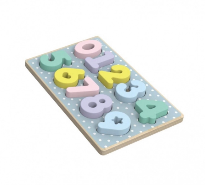 Holzpuzzle Zahlen Pastell iWood