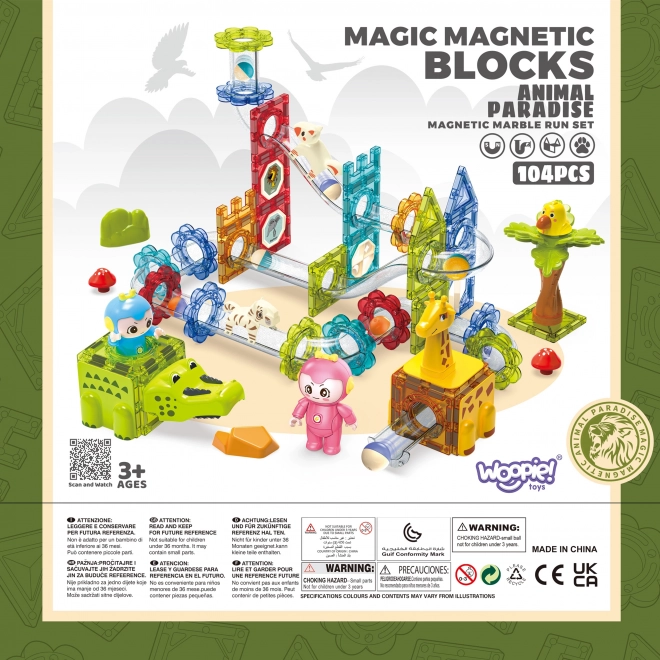 Woopie Magnetische Bauklötze Tierparadies Spielset