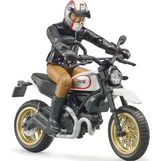 Bworld Motorrad Scrambler Ducati Café Racer mit Fahrer