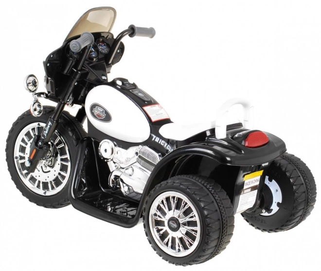 Kinder Elektrischer Chopper Motorrad Schwarz mit LED Lichtern und Geräuschen