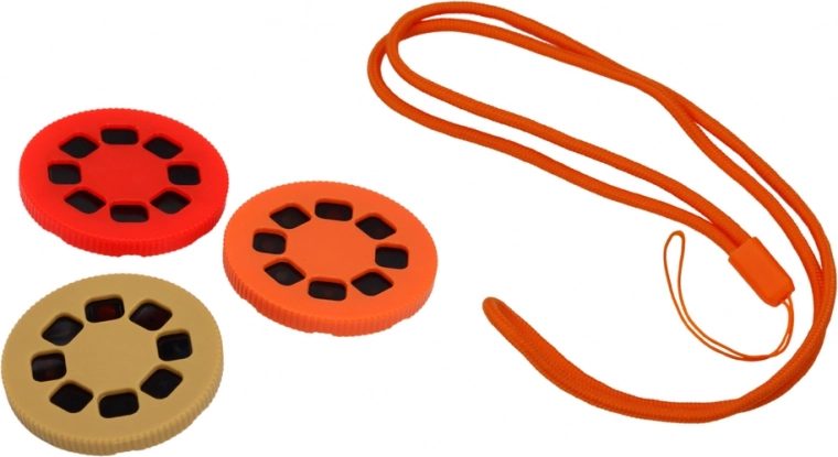 Set mit bunten Scheiben