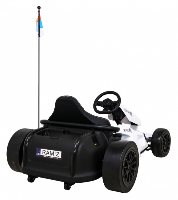 Speed 7 Drift King Batterie-Kart für Kinder Weiß + Drift-Funktion + Sportsitz + 2 Geschwindigkeiten + EVA