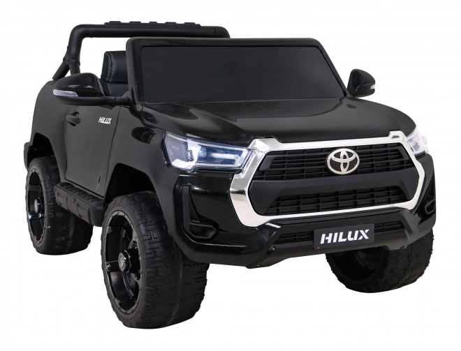 Toyota Hilux Batterie für Kinder schwarz + Antrieb 4x4 + Fernbedienung + 2 Gepäckträger + MP3-Radio + LED-Diode