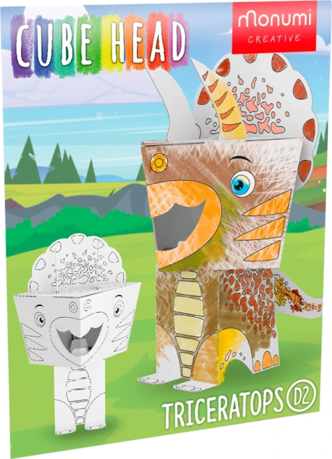 3D Ausmalhaus Ul. Monster 6 – Triceratops