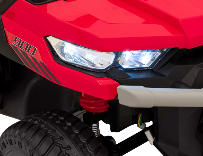 Auto Pick-Up Speed 900 pro Kinder rot + Antrieb 4x4 + bewegliche Pumpe + Gepäckraum + Fernbedienung + Schaufel + LED Audio