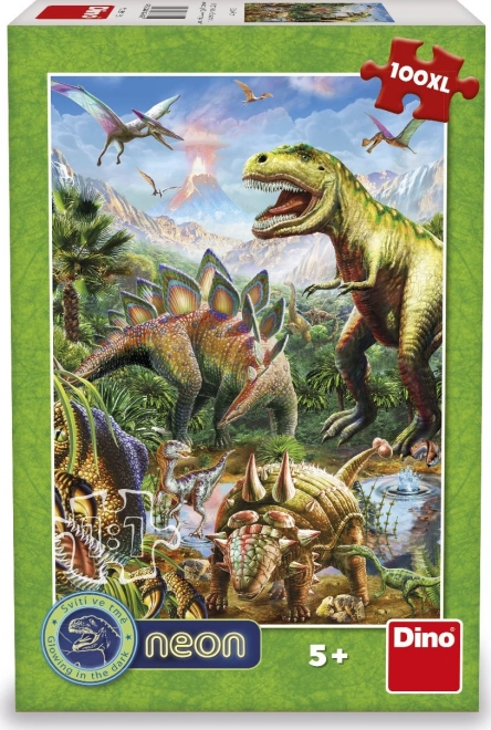 Leuchtendes Puzzle Dinosaurierwelt 100 Teile