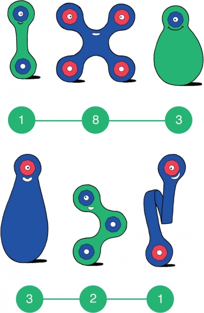 Clixo Itsy Magnetische Konstruktionsspielzeug Grün & Blau