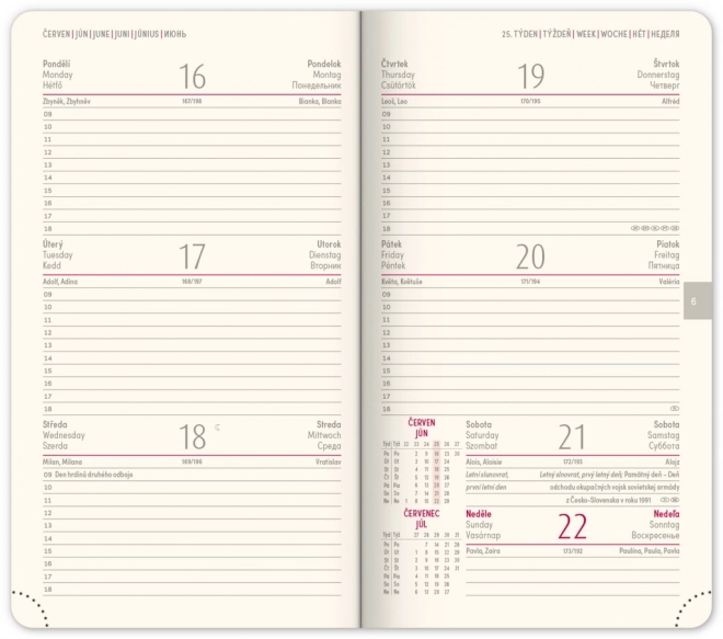 Notique Taschenkalender Twill 2025 Blau-Silber