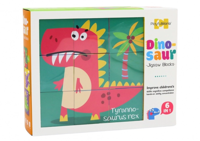 Edukative Puzzle 6-in-1 Bausteinset Dinosaurier