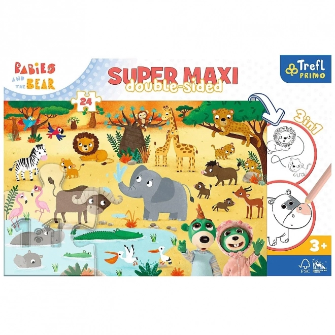 Doppelseitiges Puzzle Treflíci im Zoo Super Maxi