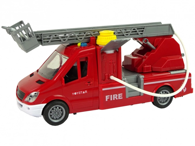 Rotes Feuerwehrwagen Spielzeug mit Wasser, Geräuschen und Lichtern