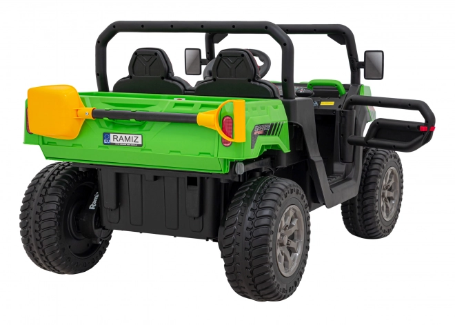 Auto Pick-Up Speed 900 pro Kinder Grün + 4x4 Antrieb + bewegliche Pumpe + Kofferraum + Fernsteuerung + Schaufel + LED Audio