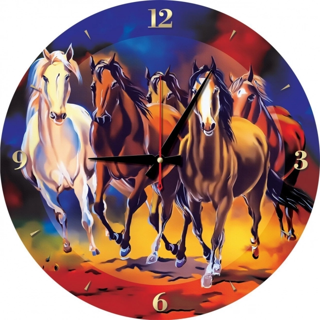 Puzzle-Uhr Pferde 570 Teile mit Rahmen
