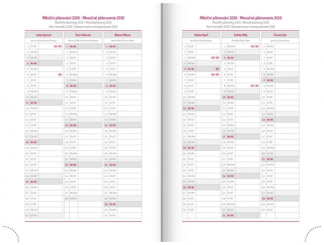 Tageskalender NEO 2025 in Violett