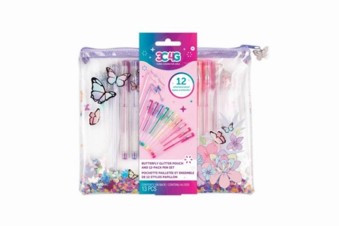 Glitzer Gelstifte 12er Set - Butterfly