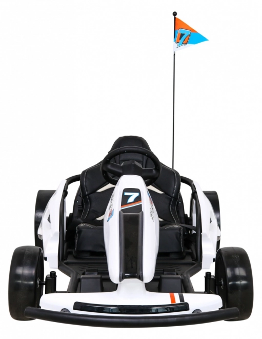 Speed 7 Drift King Batterie-Kart für Kinder Weiß + Drift-Funktion + Sportsitz + 2 Geschwindigkeiten + EVA