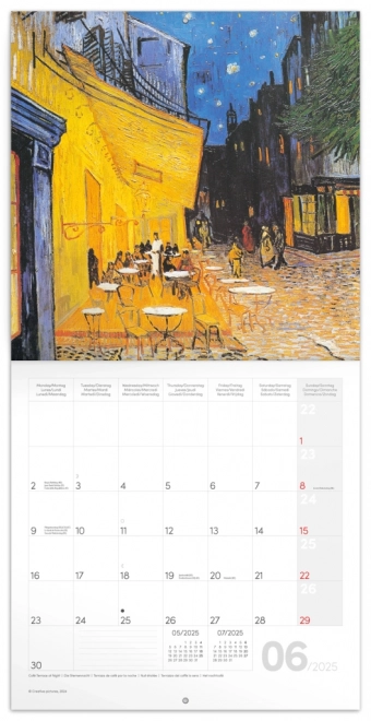 Notique Wandkalender Vincent van Gogh 2025, 30 x 30 cm