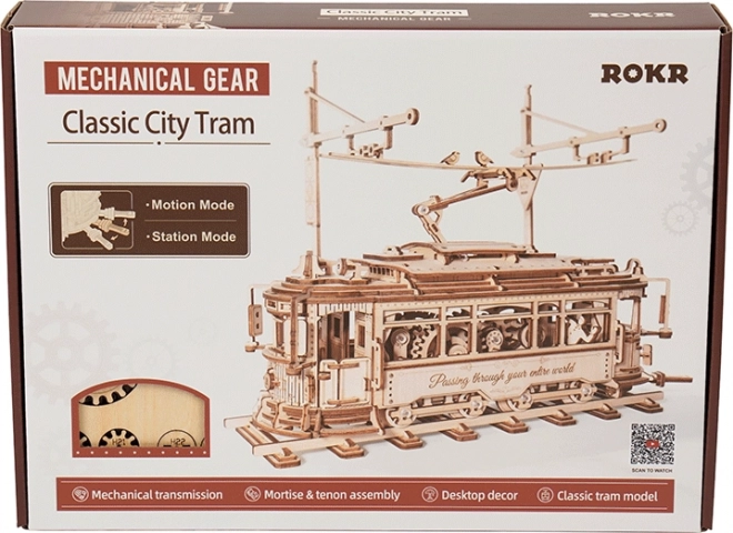 Roboter 3D Holz Mechanisches Puzzle Straßenbahn