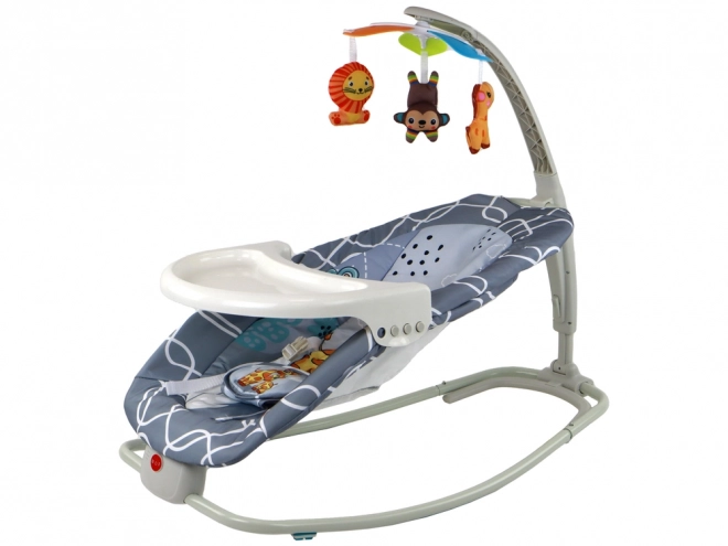 2-in-1 Babywippe und Sitz mit Sound und Vibration - Giraffe