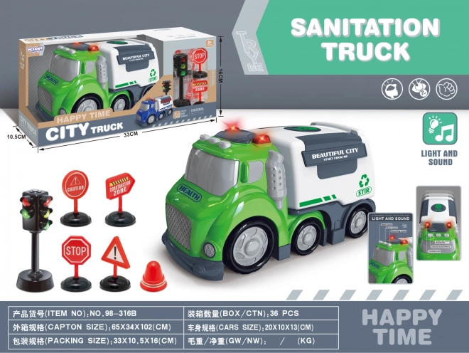Woopie Müllwagen City Truck Geräusch- und Lichteffekte
