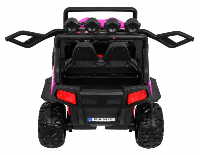 Kinder-Geländebuggy Grand Lift rosa + Allradantrieb + Fernbedienung + Gepäckträger + Radio MP3 + LED Leuchte