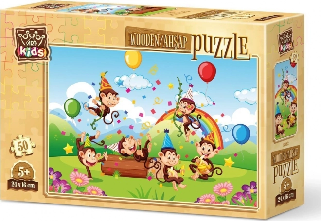 Holzpuzzle Affenparty 50 Teile