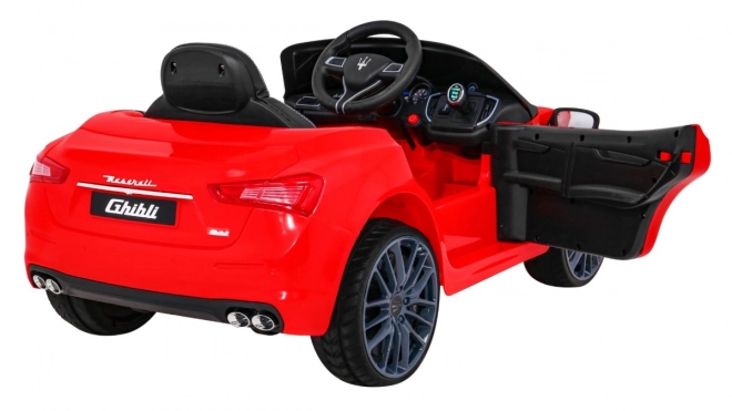 Maserati Ghibli Batterie für Kinder Rot + Fernsteuerung + Langsamer Start + EVA + MP3 USB + LED-Diode