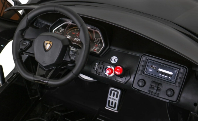 Lamborghini SVJ DRIFT pro 2 Kinder schwarz + Drift-Funktion + Fernbedienung + MP3 LED + langsamer Start