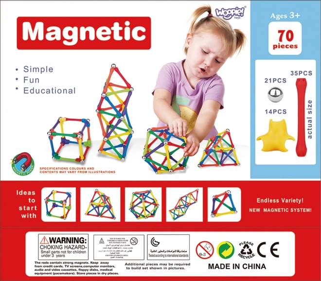 Magnetisches Baukasten Woopie mit 70 Teilen