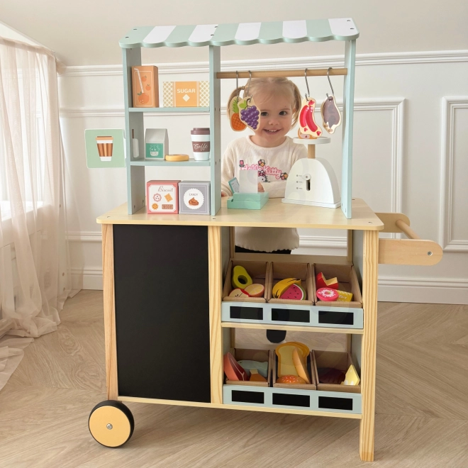 Woopie Green großer multifunktionaler Holzladen Food Truck Set