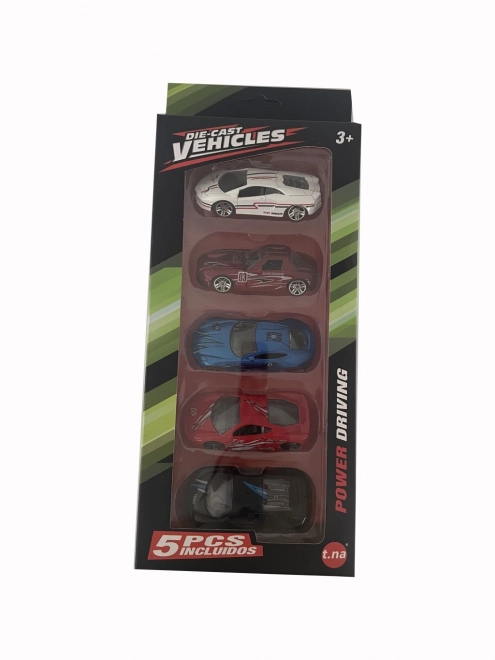 Set mit fünf Spielzeugautos