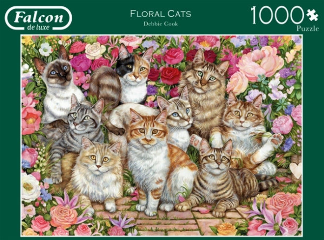 Falcon Puzzle Katzen zwischen Blumen 1000 Teile