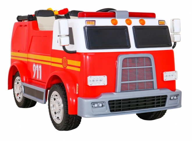 Kinderspielzeug-Feuerwehrauto mit Batterie + Wasserspritze + Megafon + Feuerwehrhahn + Steuerung