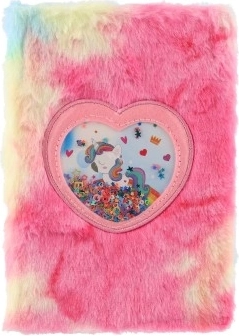 Kuschelweicher Plüscheinband in Regenbogenfarben