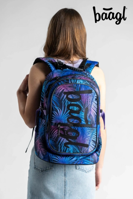 BAAGL 3 SET Core Palm: Rucksack, Mäppchen, Beutel