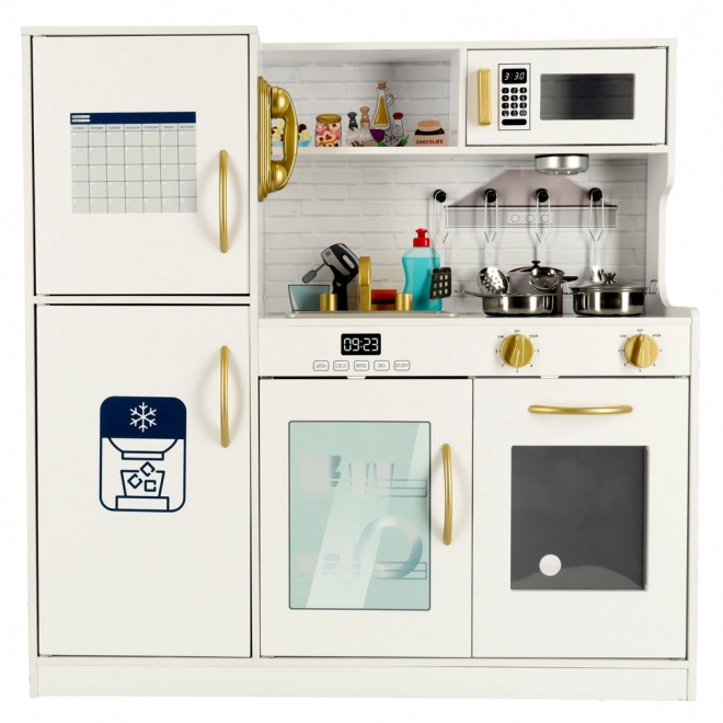 Kinderküche Holz mit Kühlschrank und LED-Licht