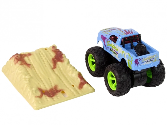 Monster Truck Spielzeugauto mit Rückziehantrieb und Sprungrampe