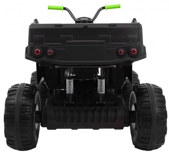 Quadro XL ATV 2,4GHz mit Batterie für Kinder schwarz/grün + Fernsteuerung + Allradantrieb 4x4 + Gepäckträger + langsame Beschleunigung + EVA + LED Audio
