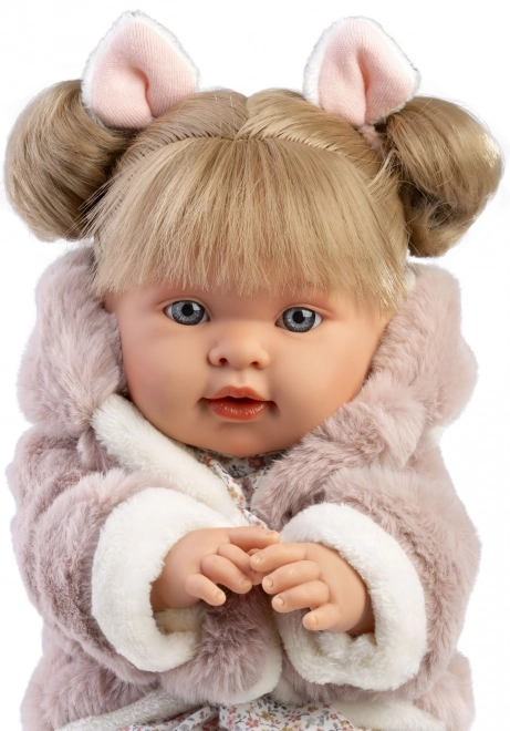 Realistische Puppe ALEXANDRA mit Geräuschen und weichem Stoffkörper - 42 cm