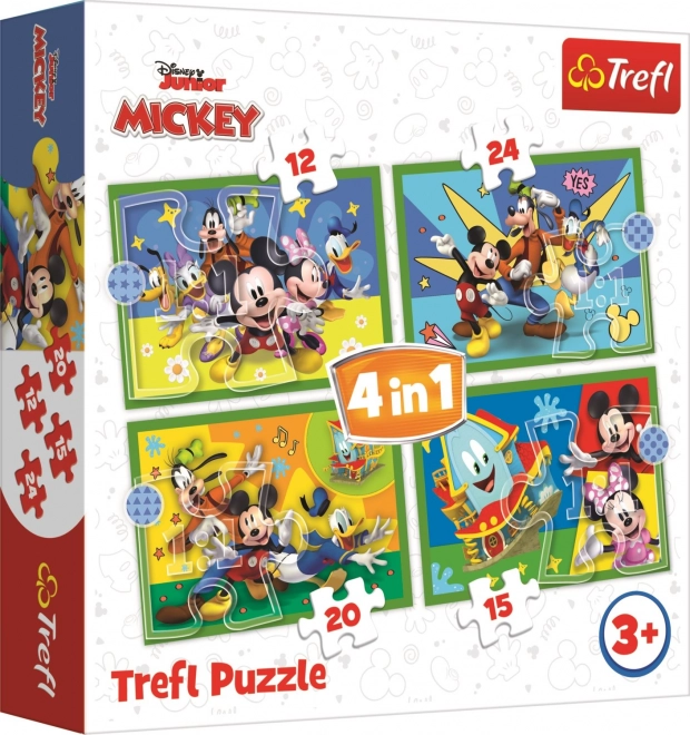 Puzzle-Set MICKEY MOUSE: Mit Freunden (4 in 1)