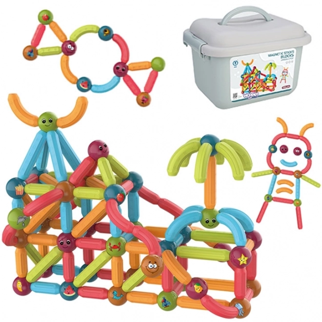 WOOPIE Magnetische Lernspielzeug Baukasten 128 Stk