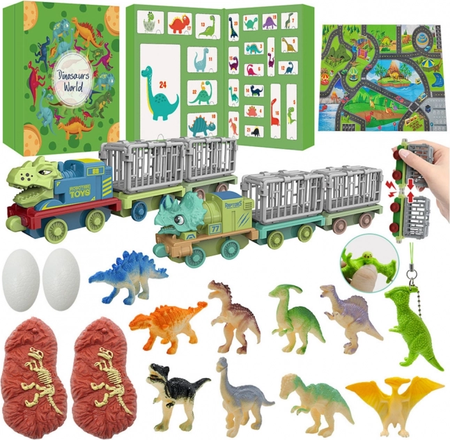 Adventskalender für Kinder - Dinosaurier und Spielzeug