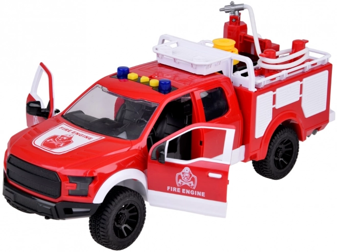 Feuerwehrwagen mit Drehschlauch und Pumpe für Kinder