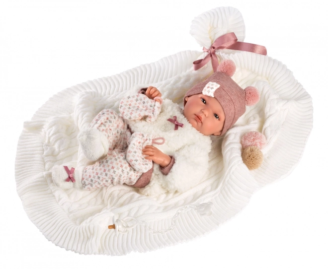 Realistische Babypuppe Mädchen mit Vinylkörper 35 cm