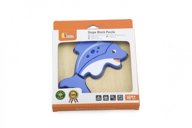 Holzpuzzle für Kinder - Delfin