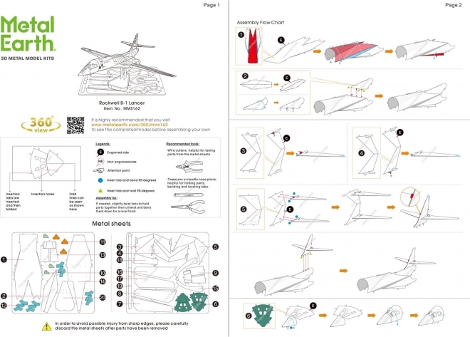 3D-Puzzle Metal Earth Rockwell B-1 Lancer Bomber